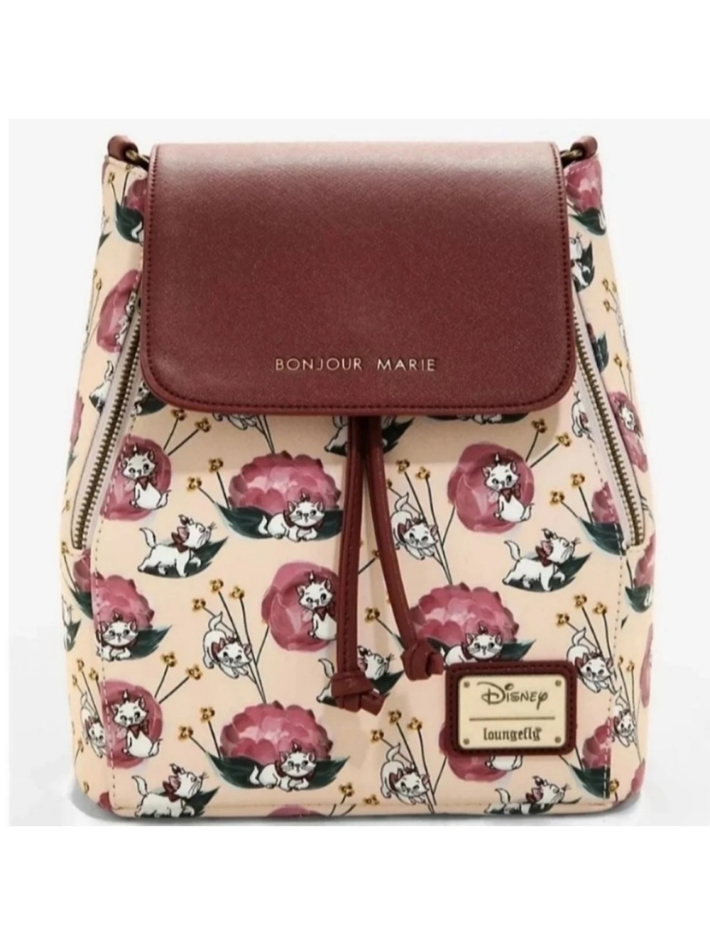 Bonjour Marie Aristocats Cream Mauve Loungefly mini backpack